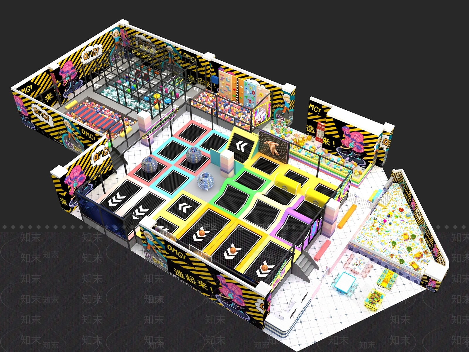 蹦床SU模型下载【ID:1195465845】