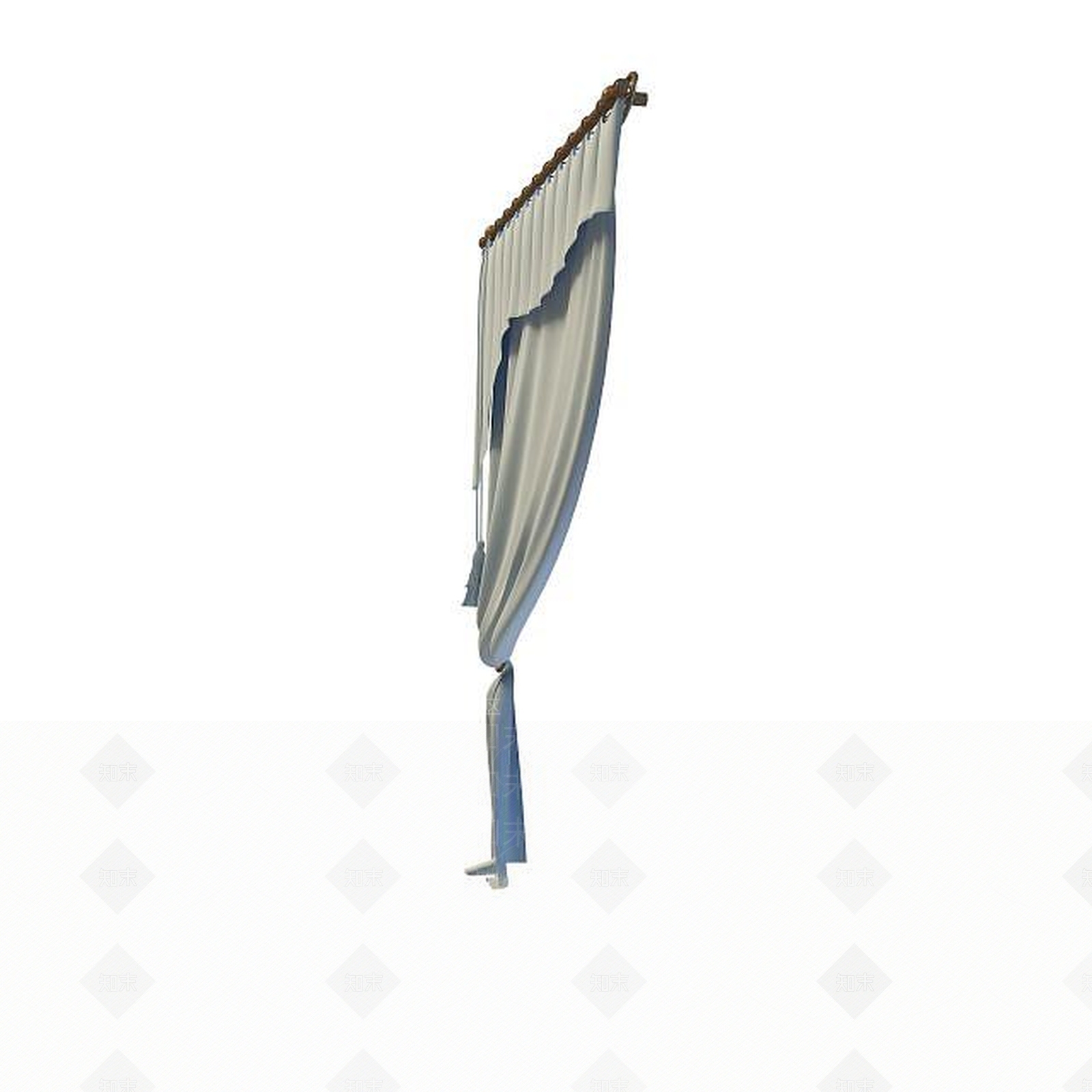 现代清新窗帘3D模型下载【ID:1195466158】