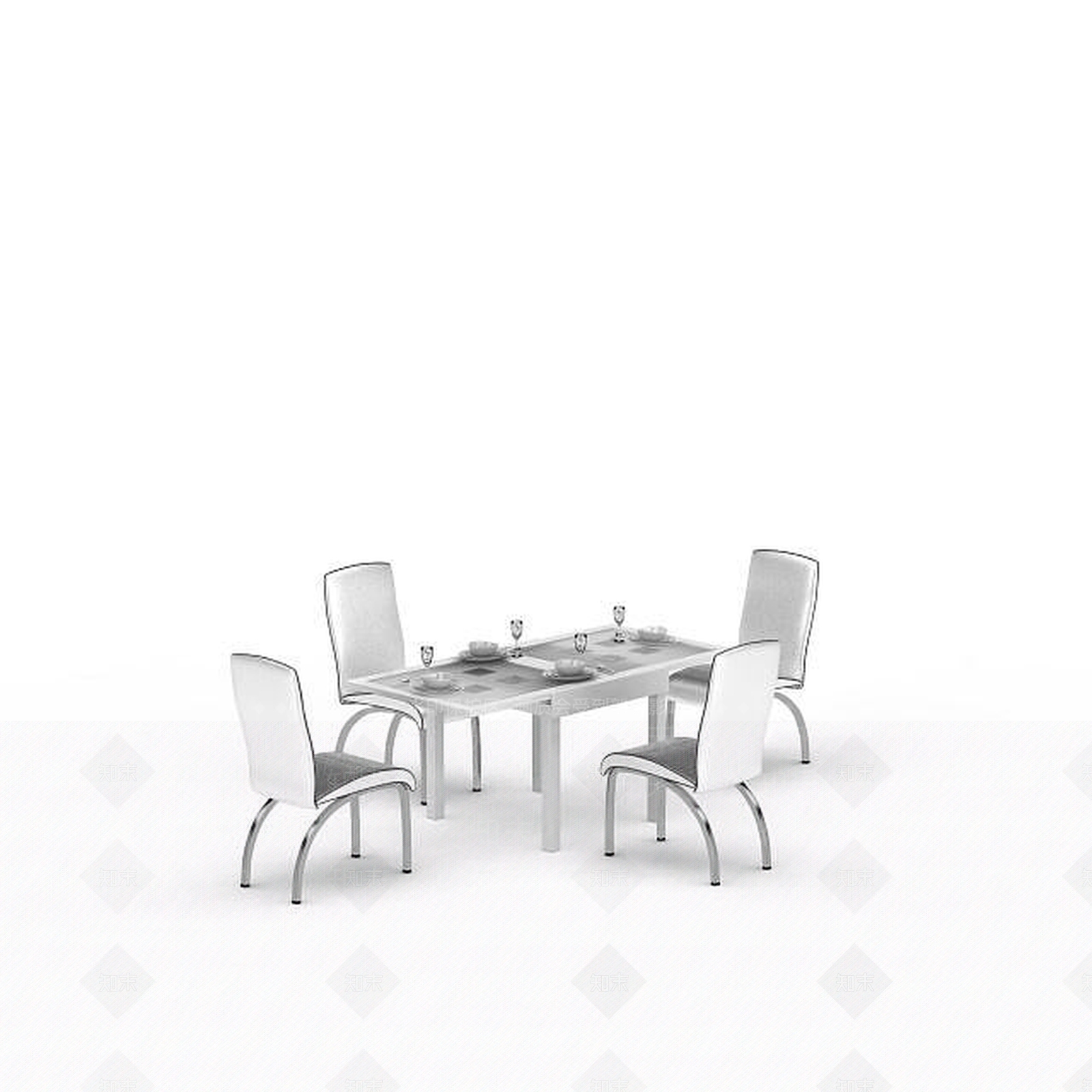 现代书桌椅3D模型下载【ID:1199935969】