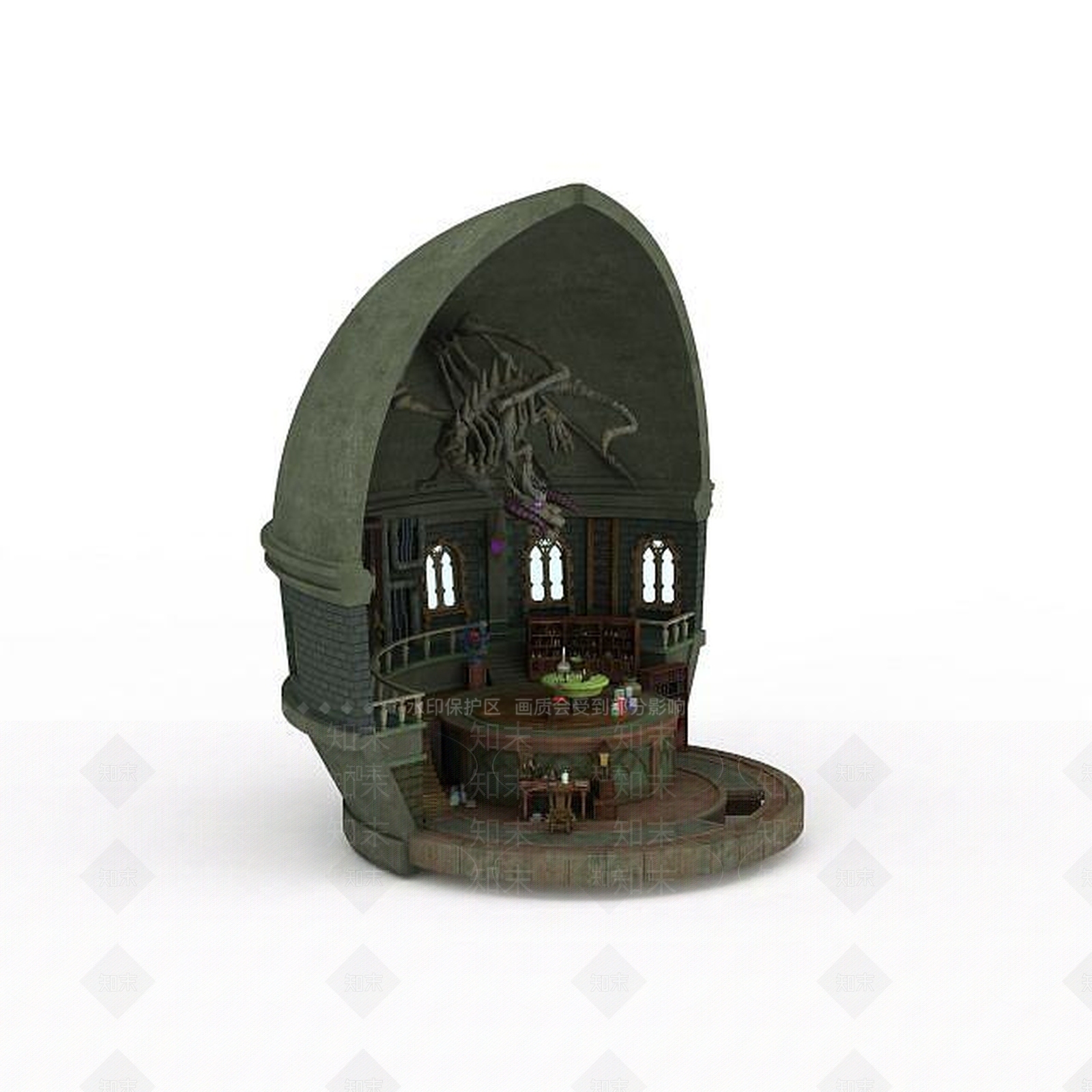 现代办公大厅3D模型下载【ID:1195470564】