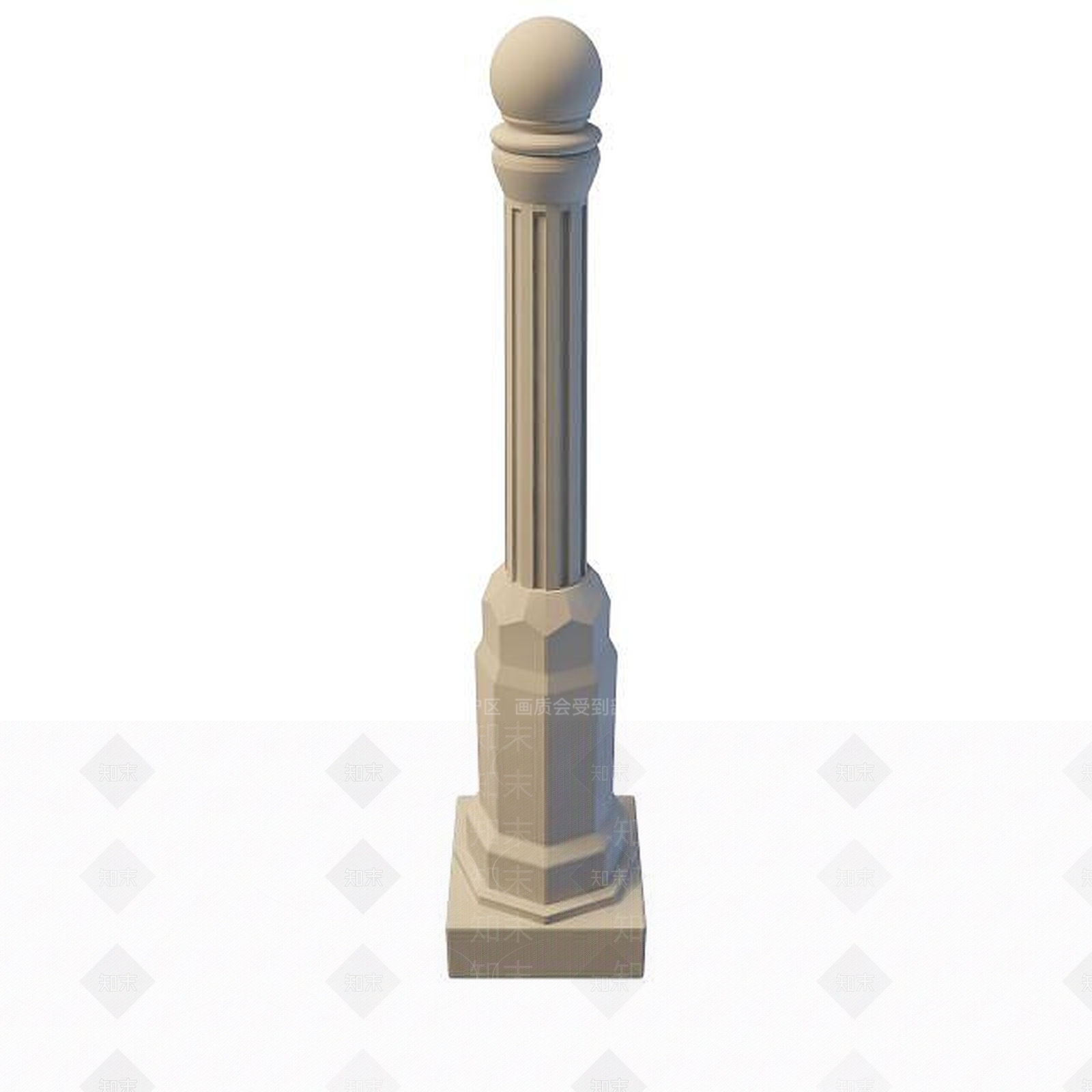 现代公园草坪灯3D模型下载【ID:1195470721】