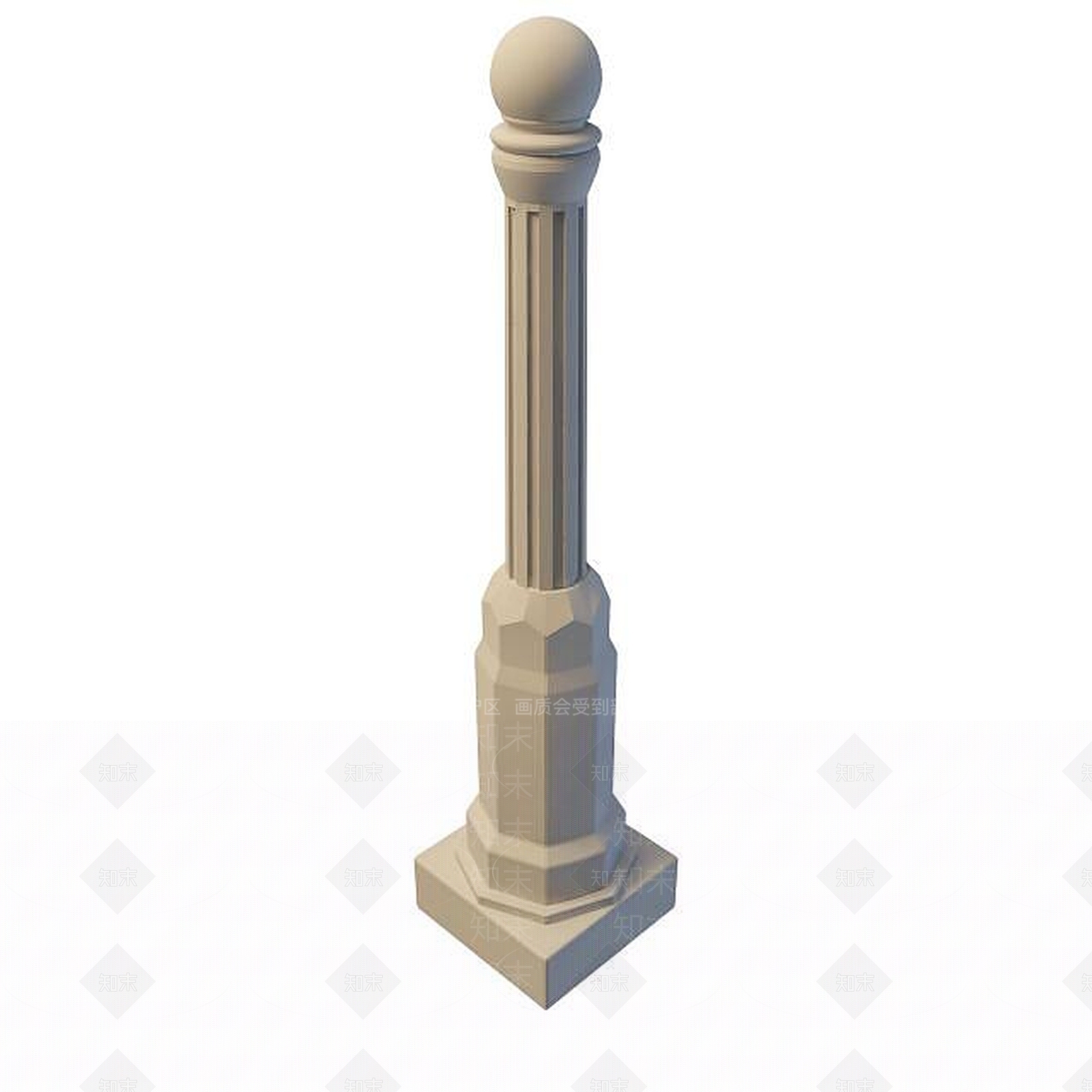 现代公园草坪灯3D模型下载【ID:1195470721】