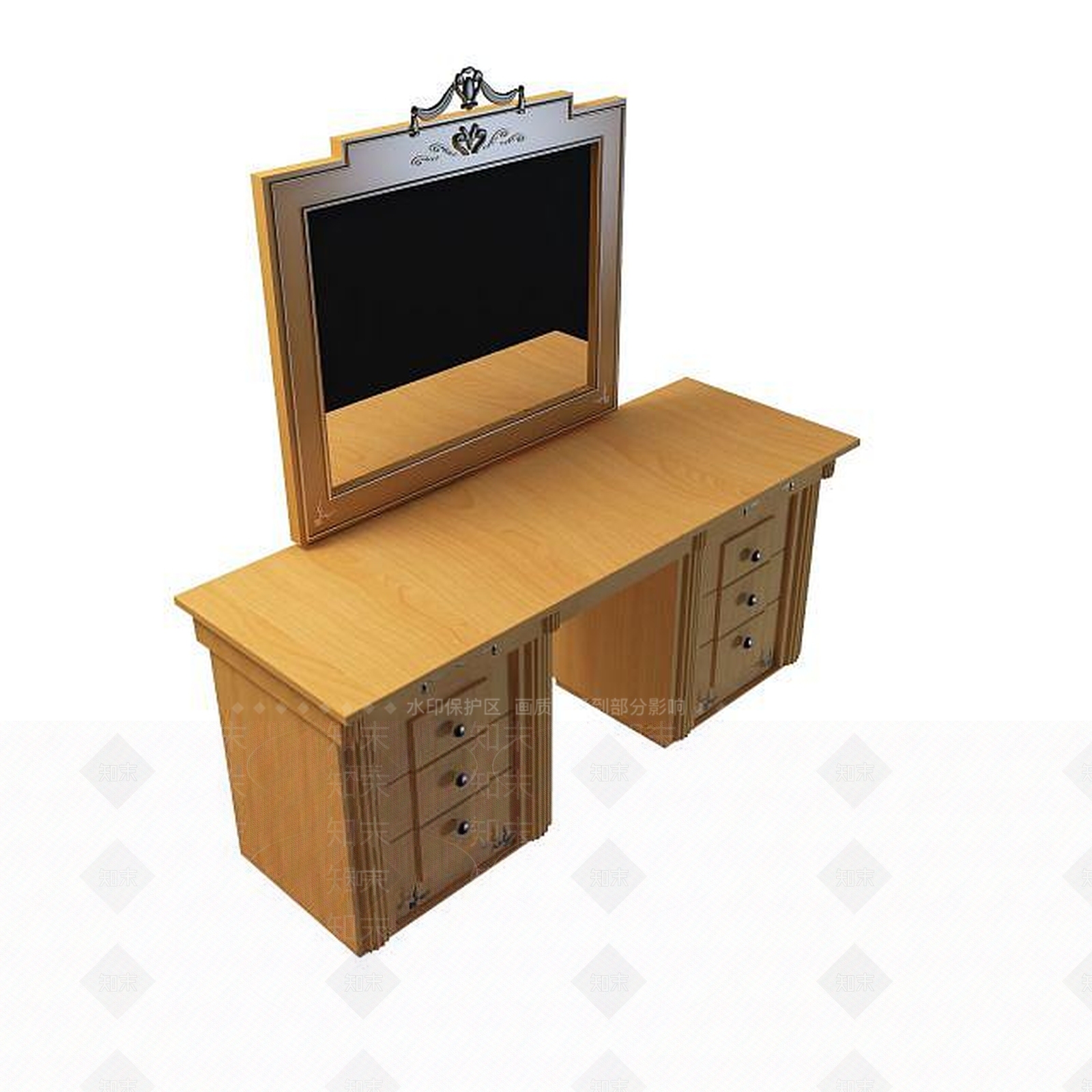 现代卧室梳妆桌3D模型下载【ID:1195472861】