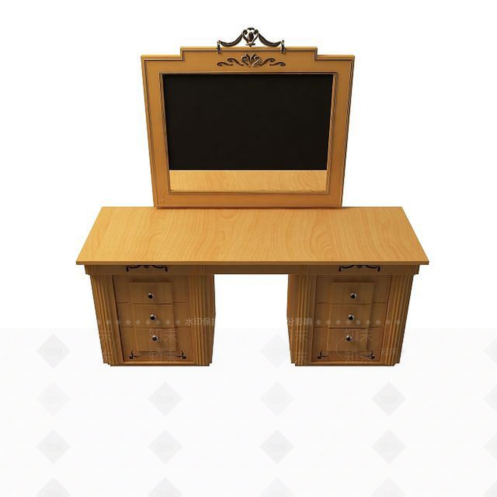 现代卧室梳妆桌3D模型下载【ID:1195472861】