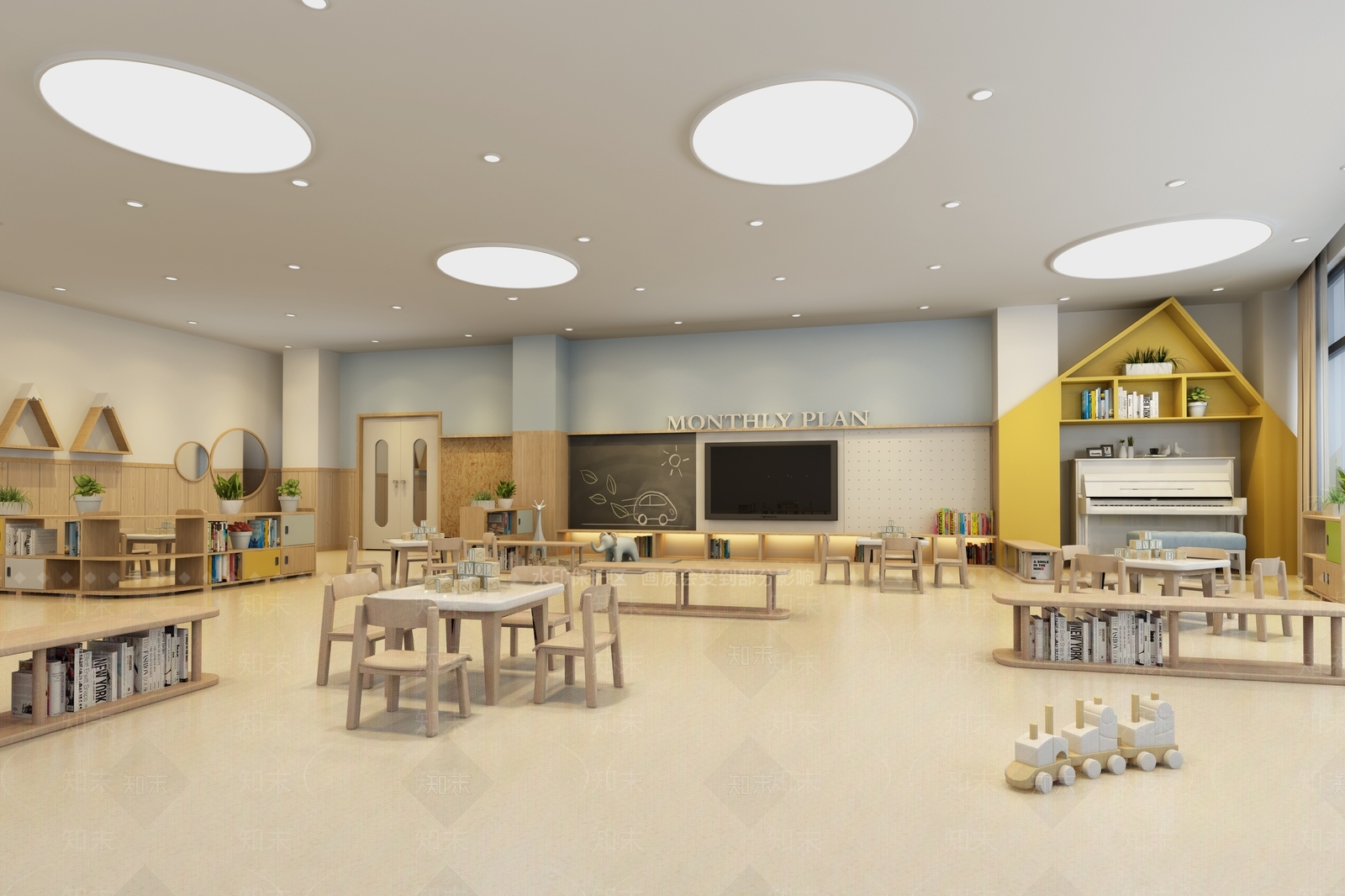 现代幼儿园3D模型下载【ID:1195475817】