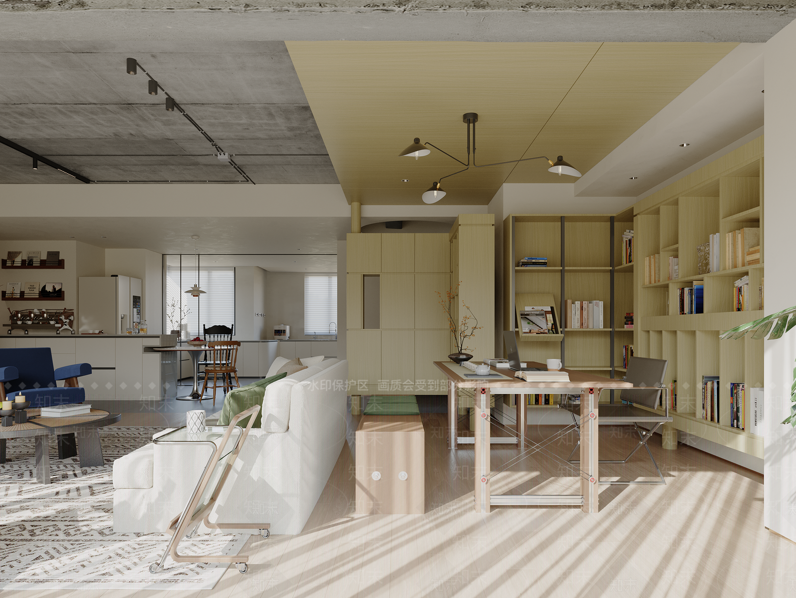 原木办公区3D模型下载【ID:1215140883】