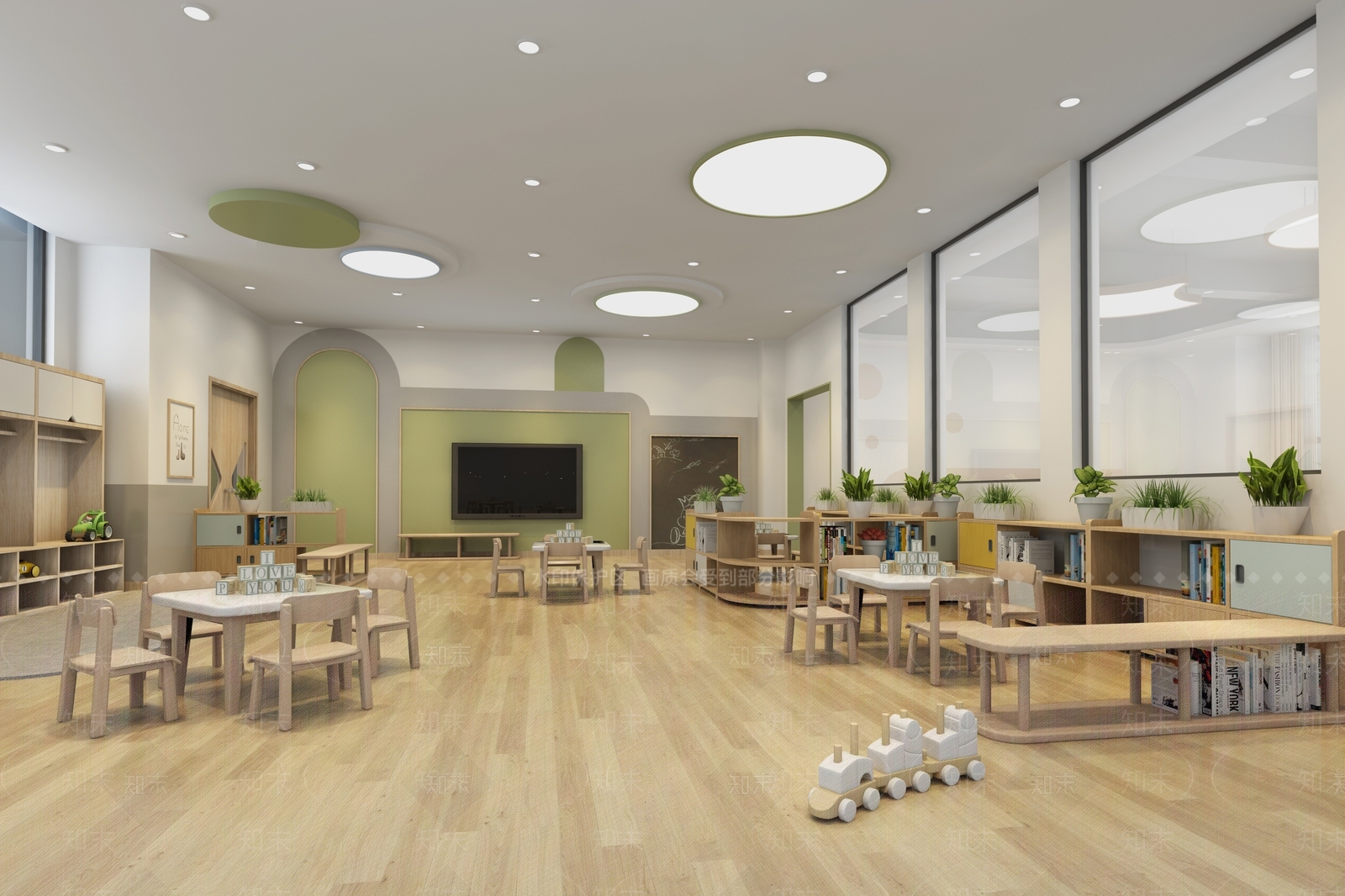 现代幼儿园3D模型下载【ID:1195476341】