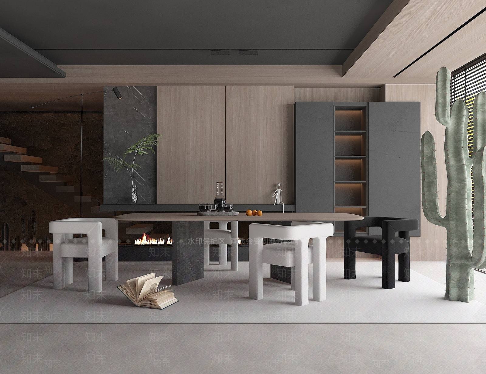 现代餐厅3D模型下载【ID:1195476600】