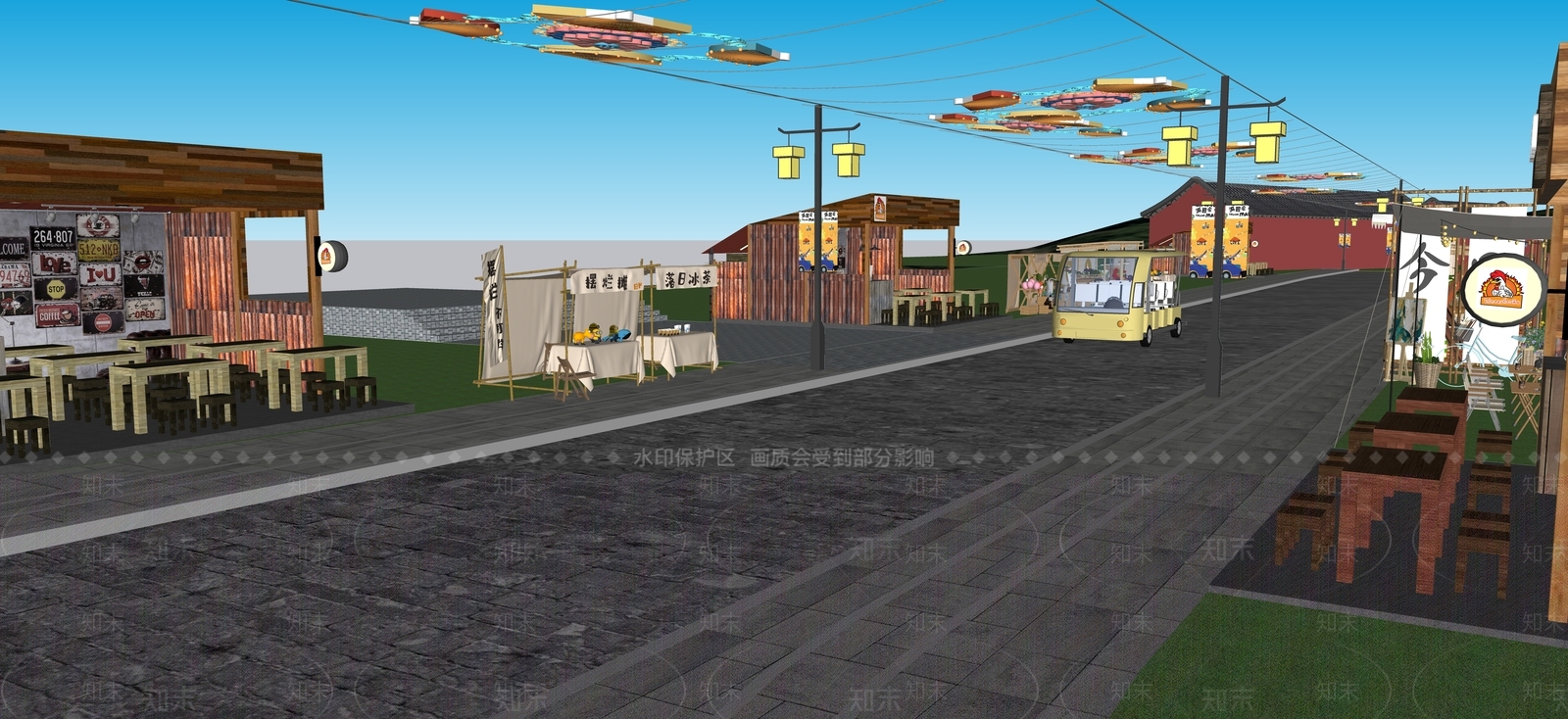 摊位SU模型下载【ID:1195477392】