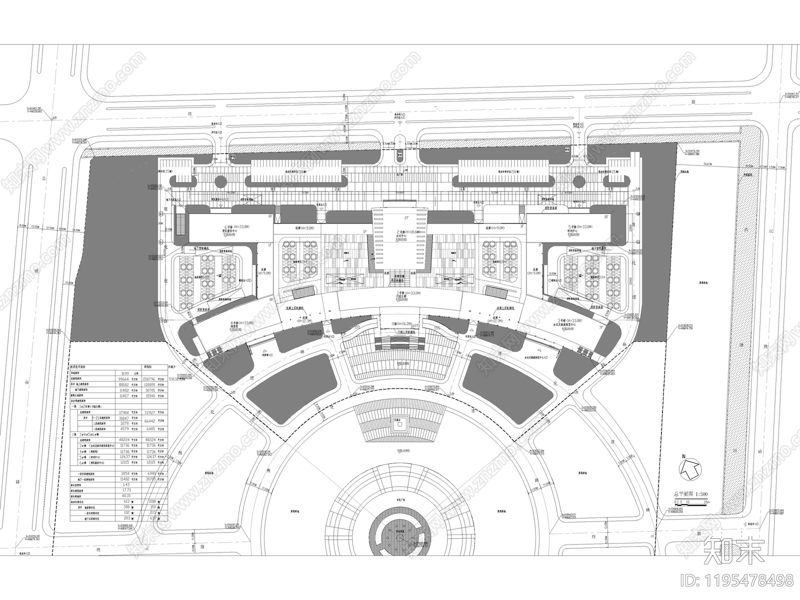 现代极简办公楼建筑cad施工图下载【ID:1195478498】