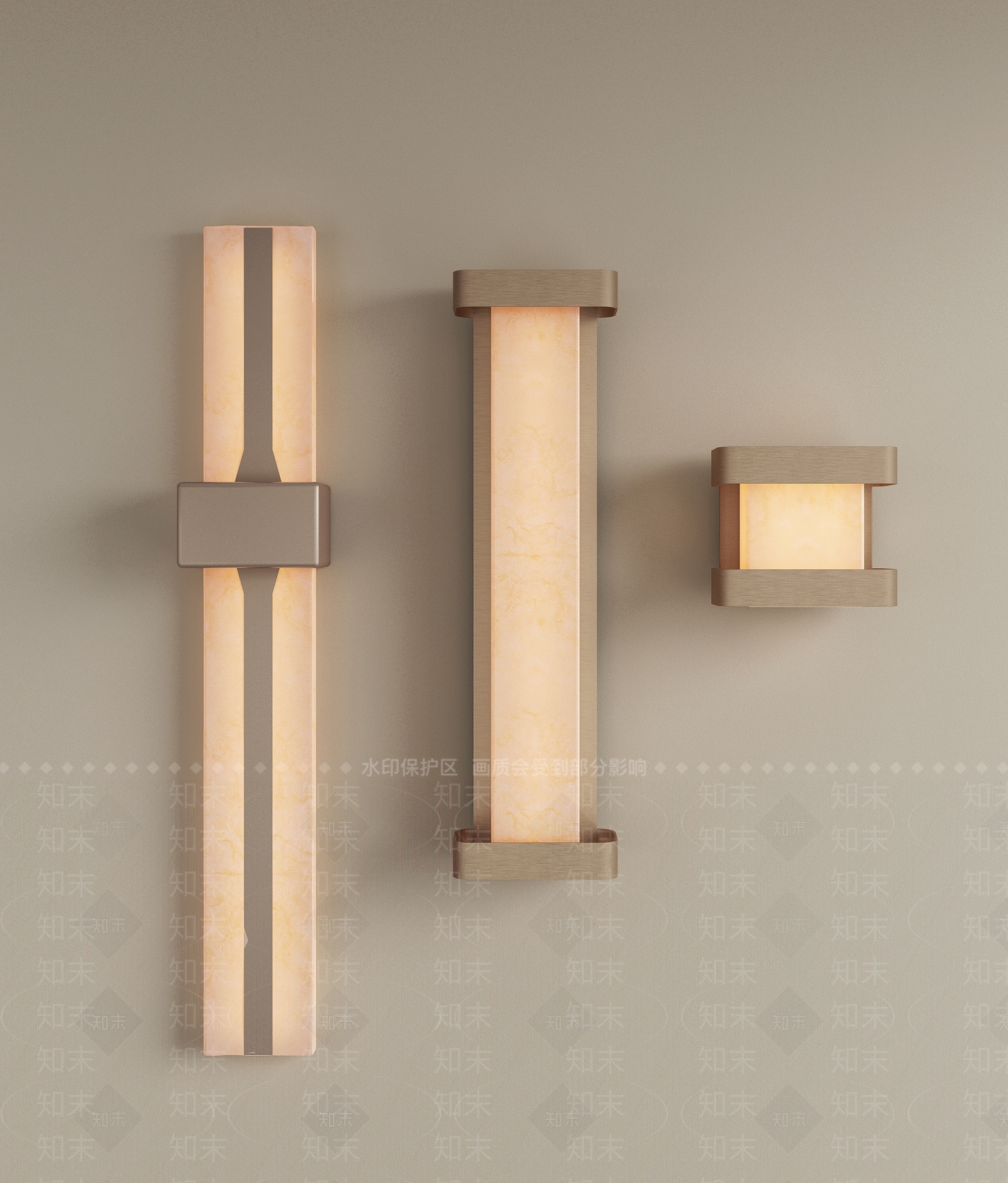 现代复古长条壁灯SU模型下载【ID:1195480137】