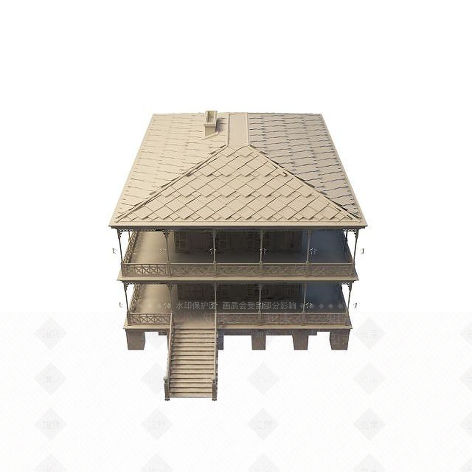 现代楼3D模型下载【ID:1195480761】