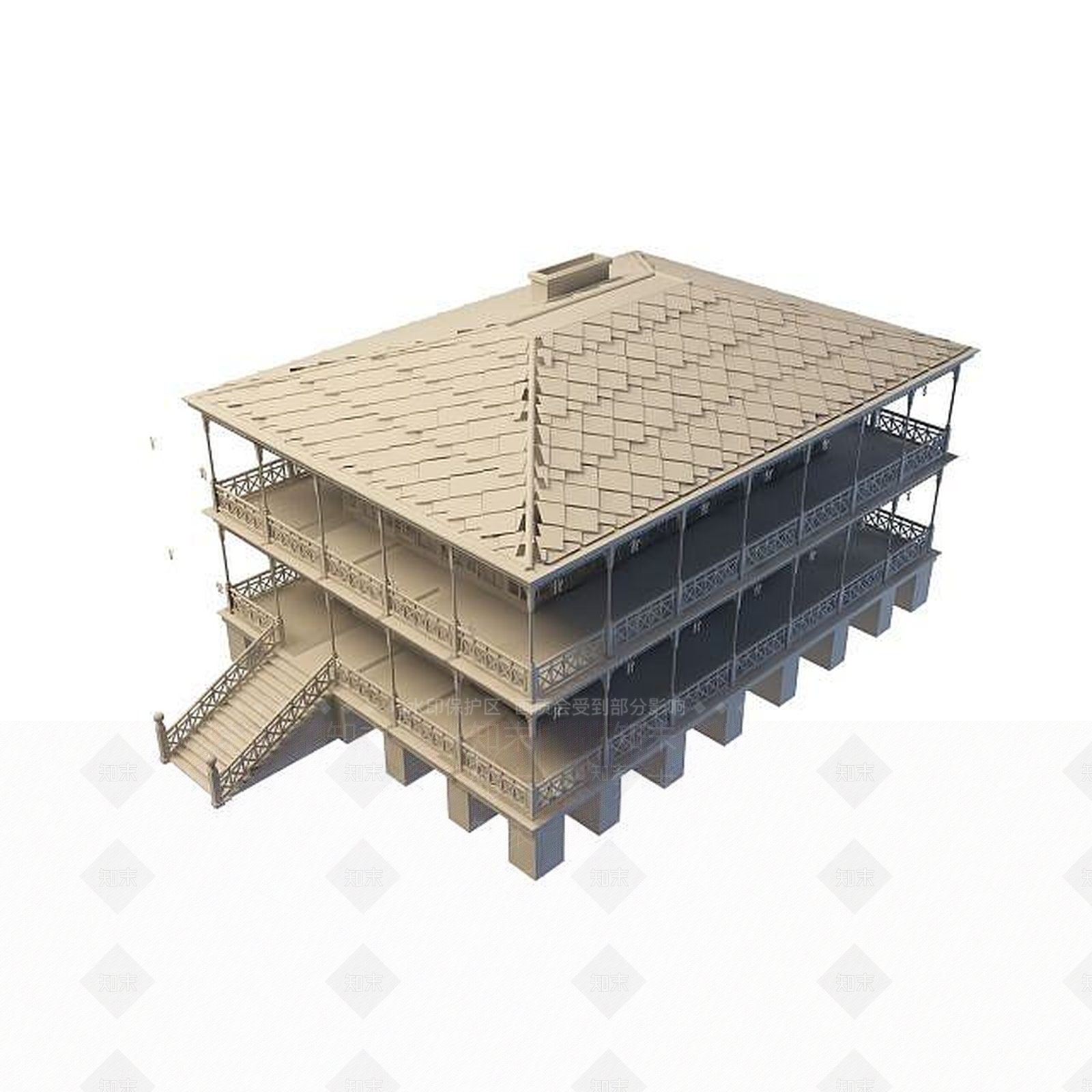 现代楼3D模型下载【ID:1195480761】