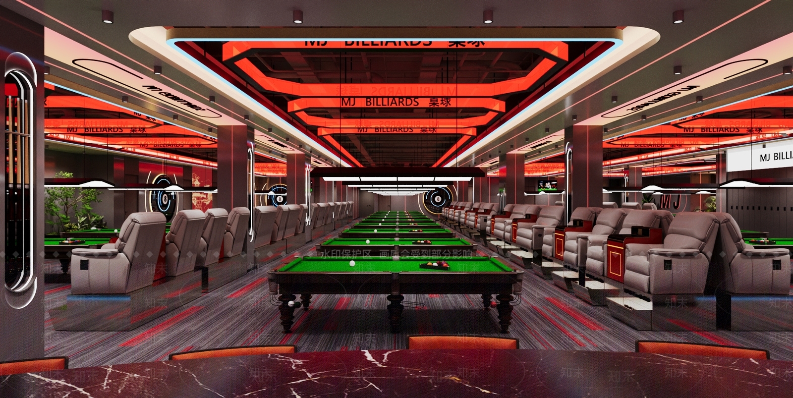 现代简约台球室3D模型下载【ID:1195483148】