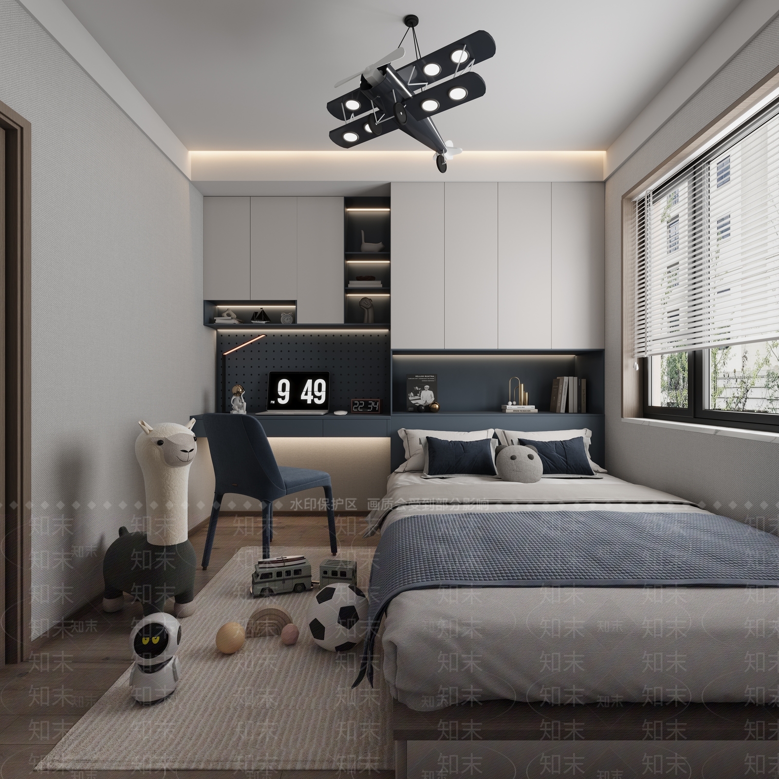 现代榻榻米卧室3D模型下载【ID:1195483476】