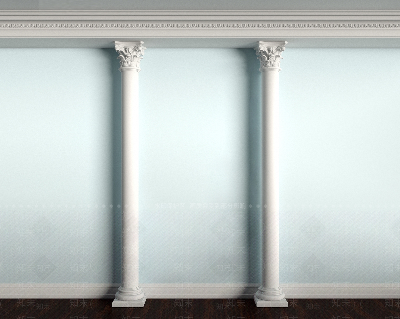 欧式古典欧式石膏罗马柱3D模型下载【ID:1195483589】