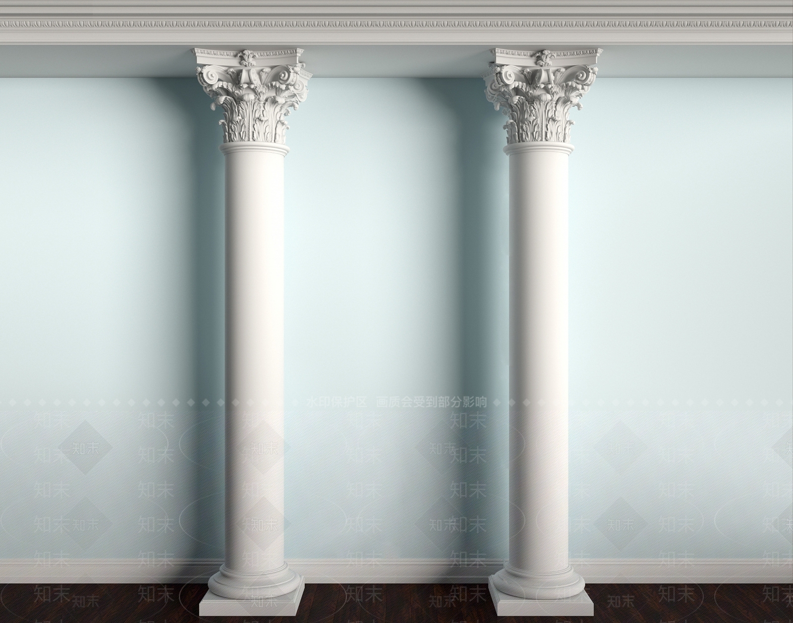 欧式古典欧式石膏罗马柱3D模型下载【ID:1195483771】