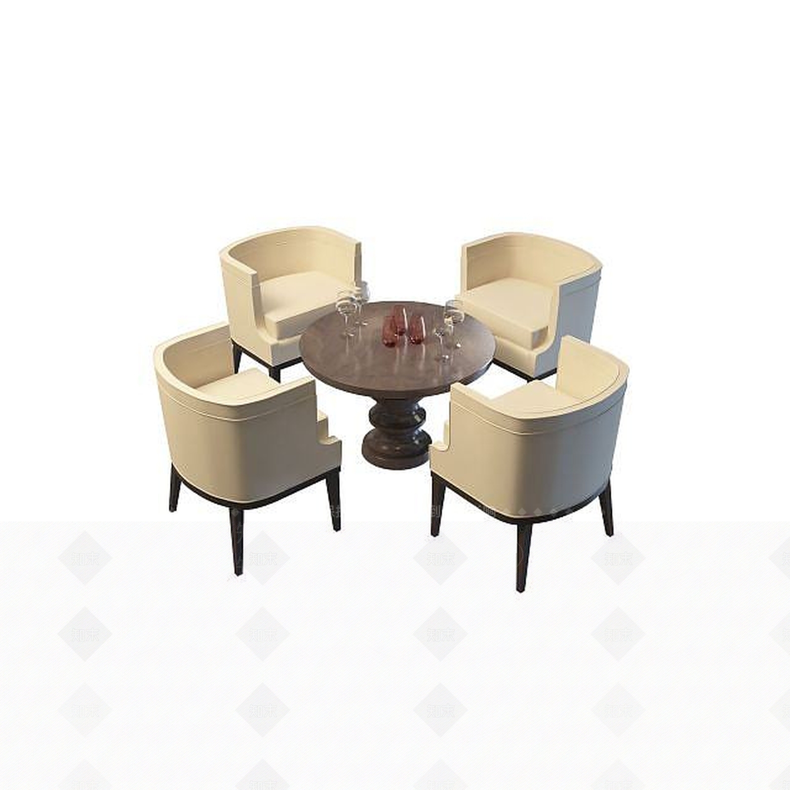 现代商务洽谈桌椅3D模型下载【ID:1195483813】
