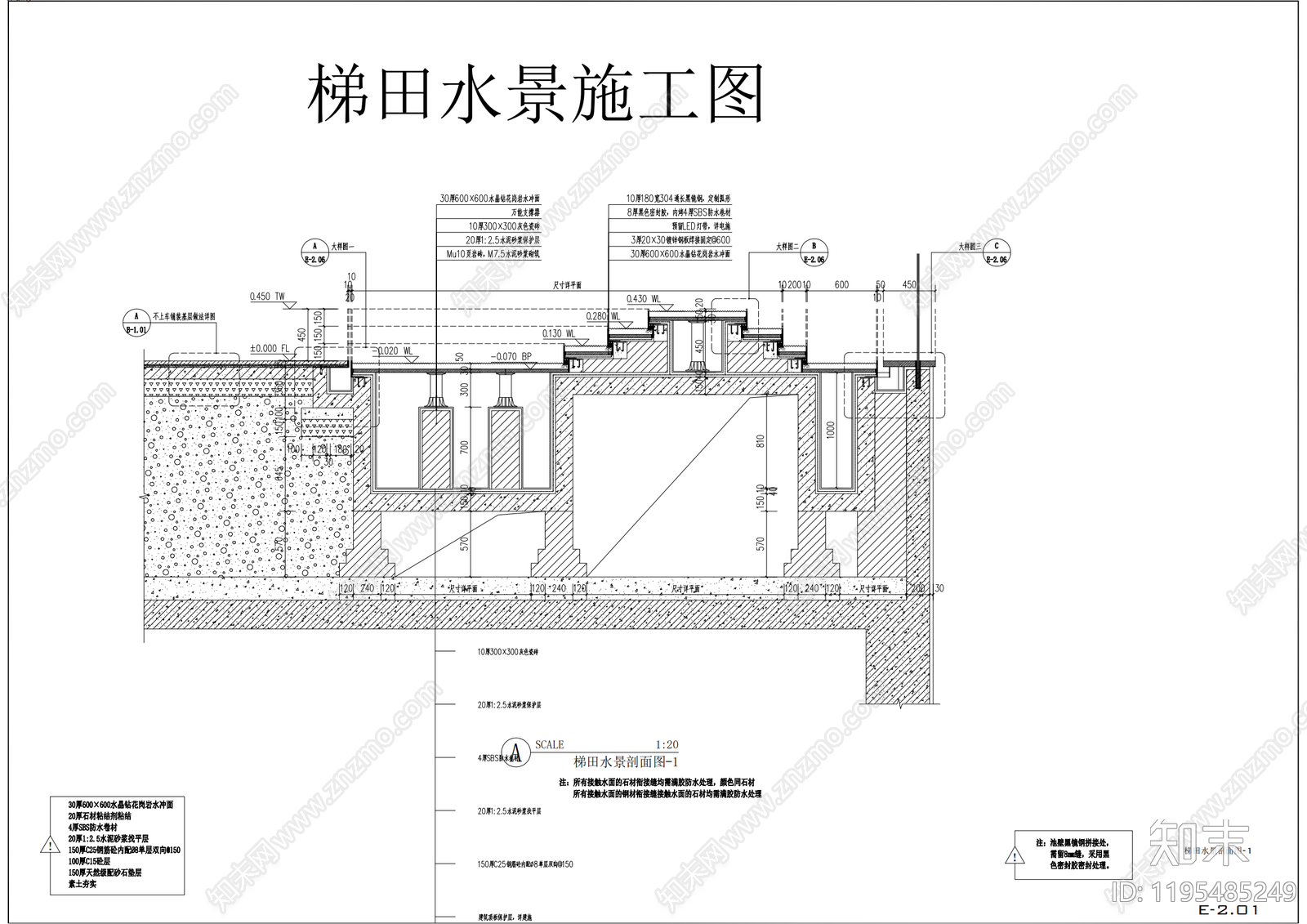景观节点cad施工图下载【ID:1195485249】
