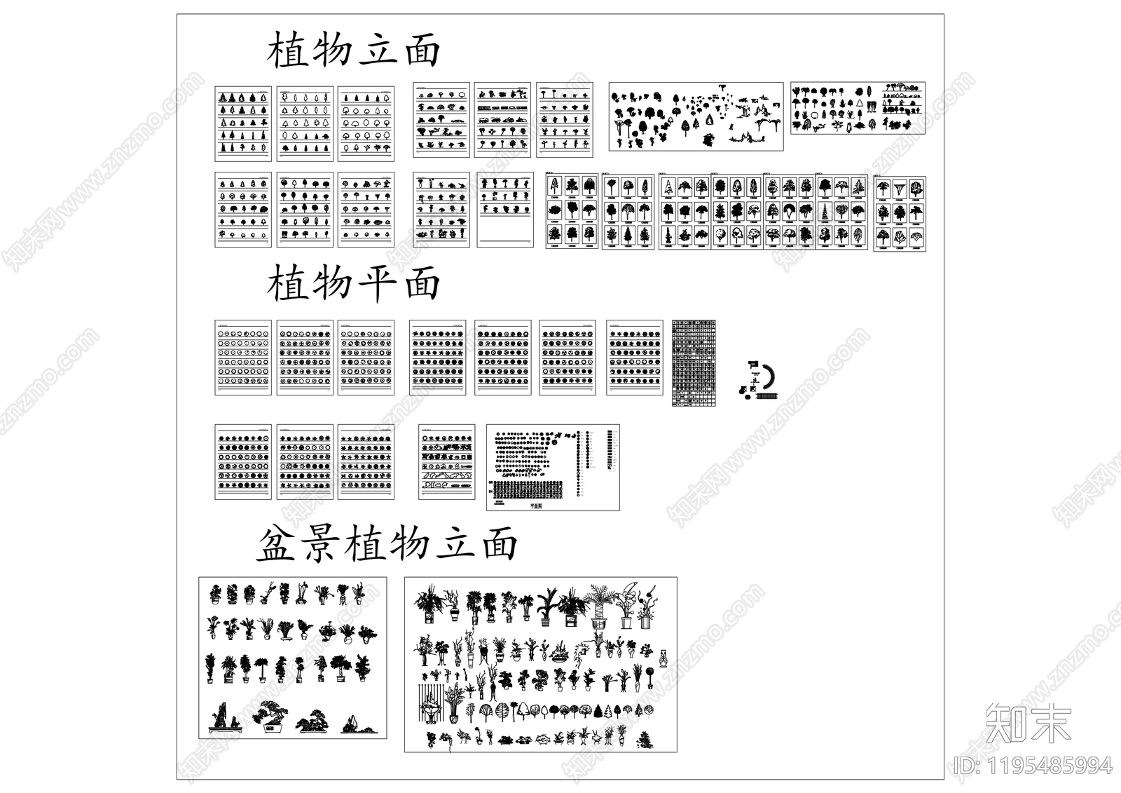 综合植物图库施工图下载【ID:1195485994】