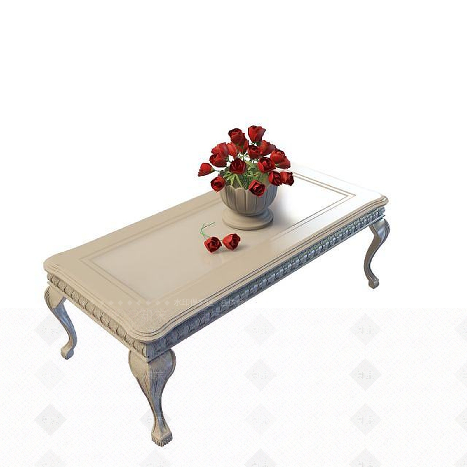 欧式古典欧式橡木客厅桌3D模型下载【ID:1195485948】