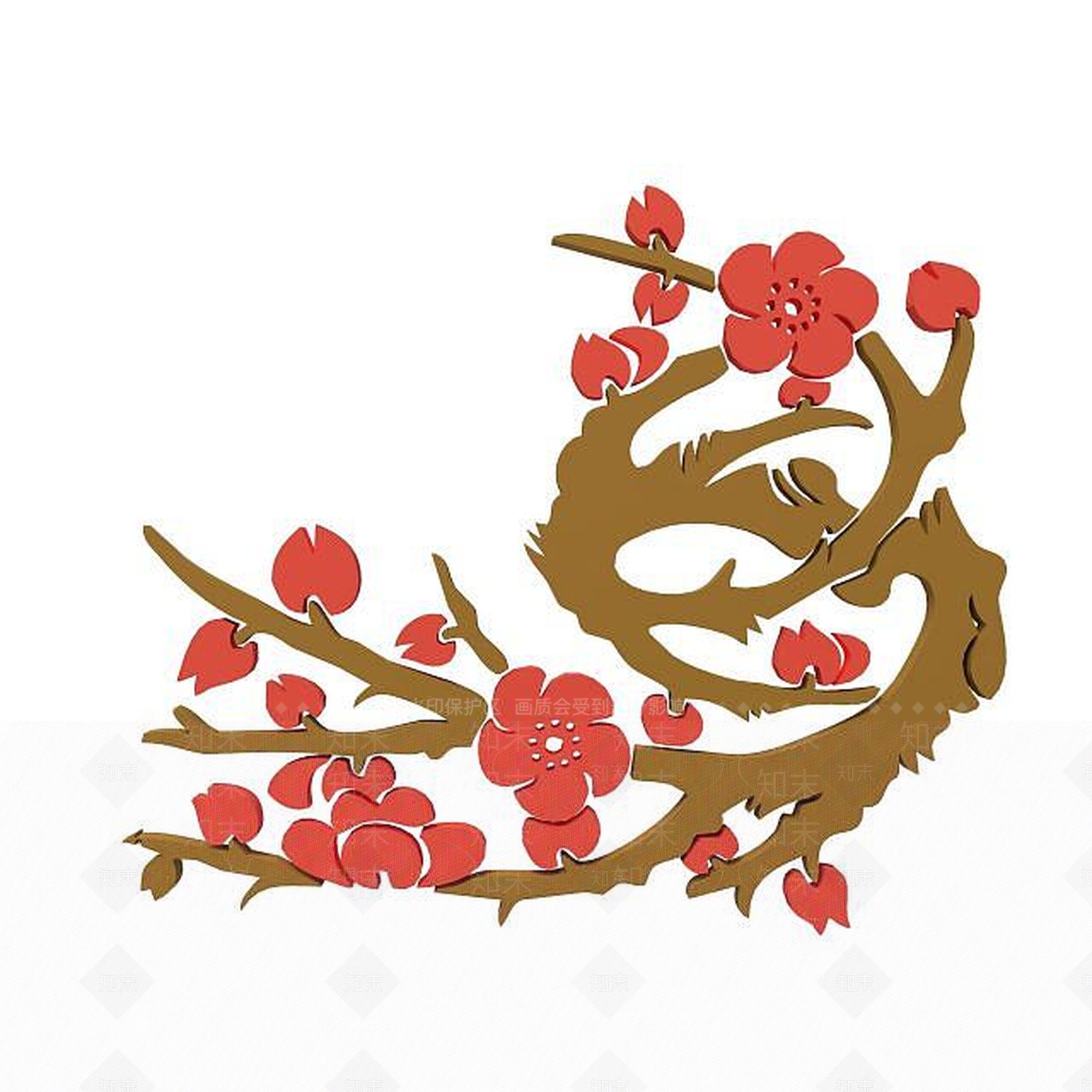 现代植物花纹3D模型下载【ID:1195486454】