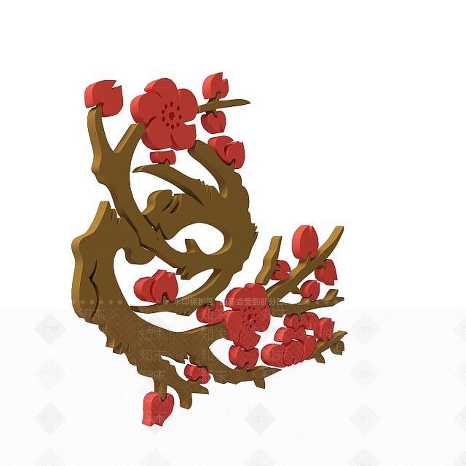 现代植物花纹3D模型下载【ID:1195486454】