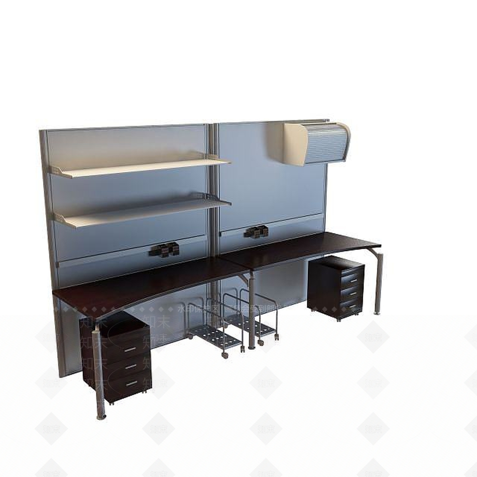 现代简约办公桌3D模型下载【ID:1195487162】
