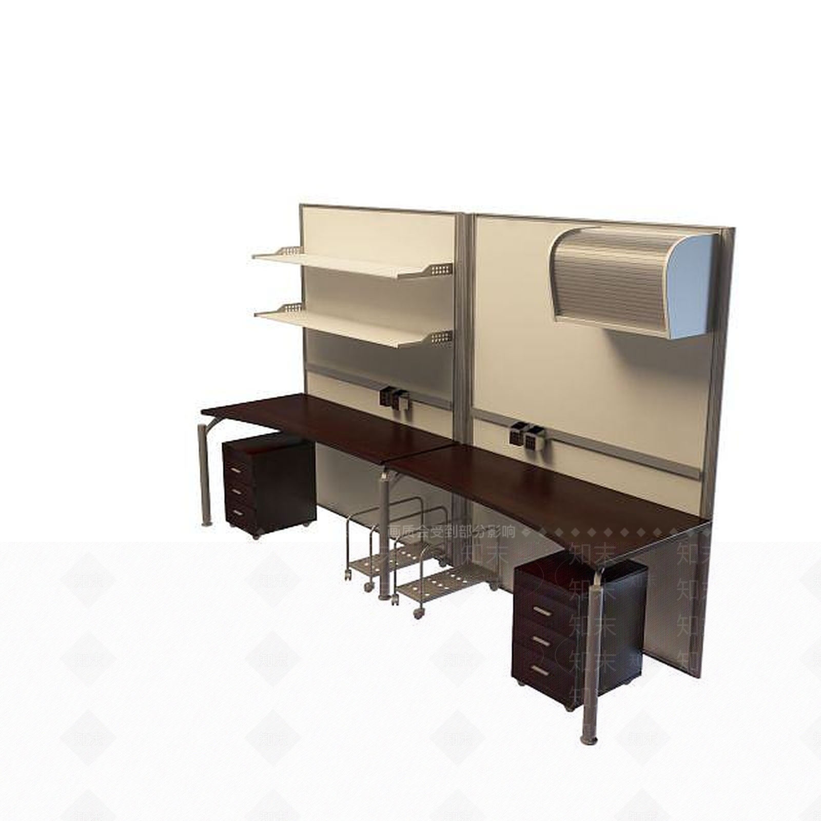 现代简约办公桌3D模型下载【ID:1195487162】