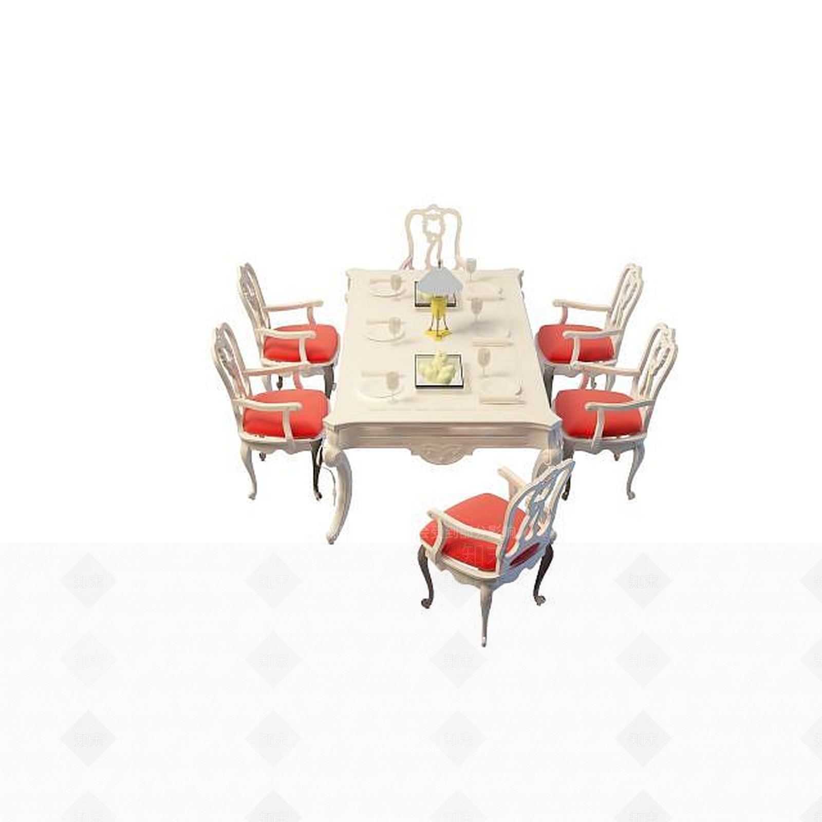 欧式古典欧式餐桌3D模型下载【ID:1195487490】