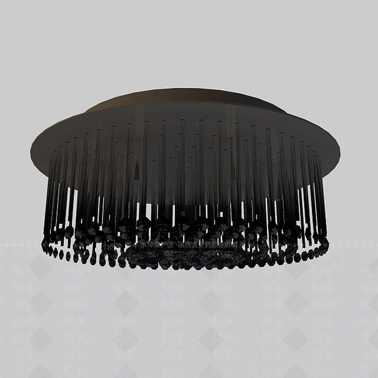 现代不锈钢水晶吸顶灯3D模型下载【ID:1195487750】