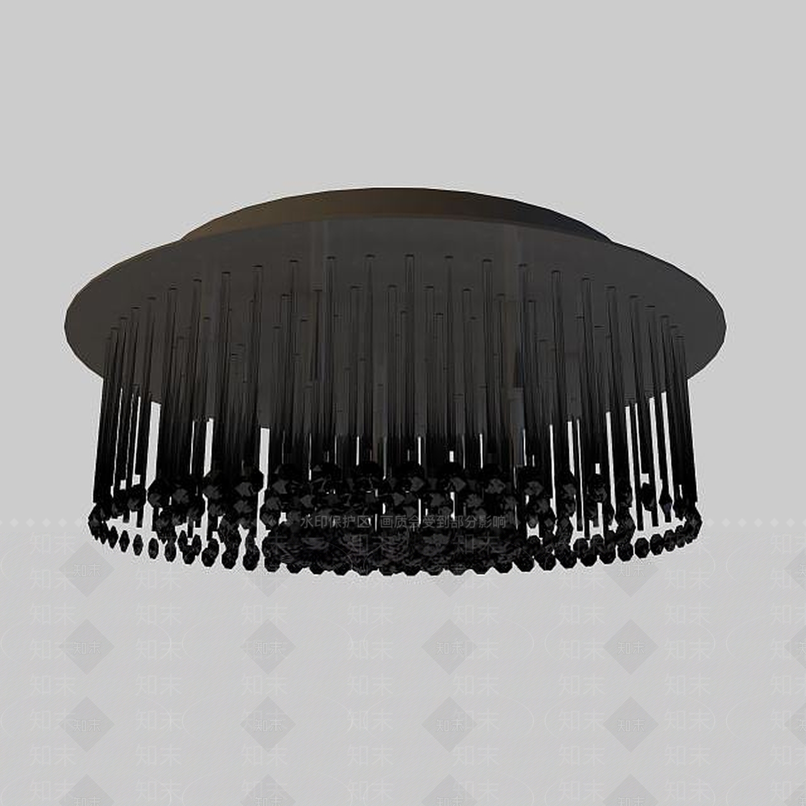 现代不锈钢水晶吸顶灯3D模型下载【ID:1195487750】