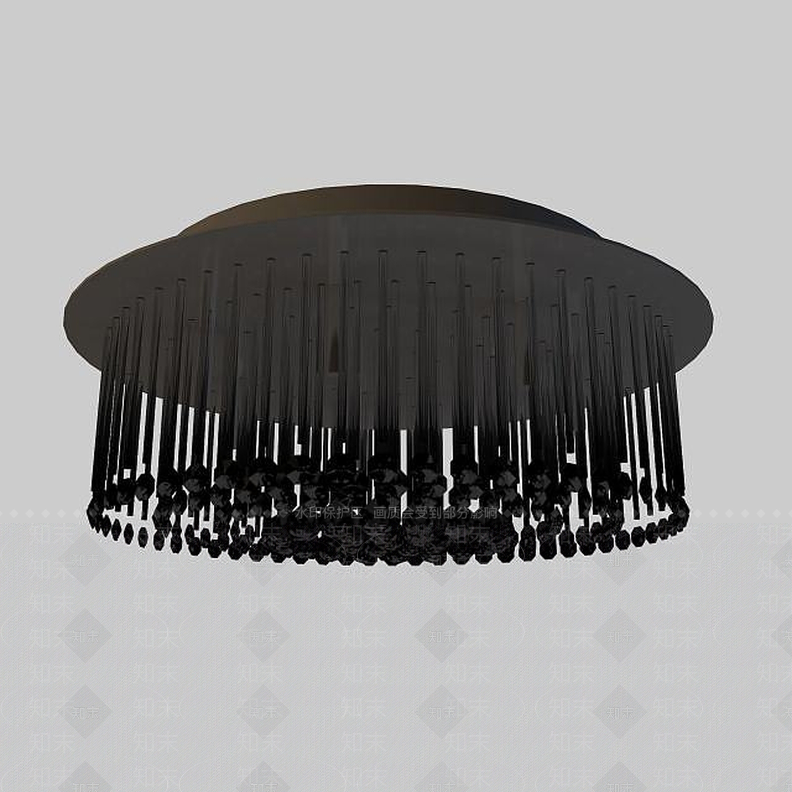 现代不锈钢水晶吸顶灯3D模型下载【ID:1195487750】
