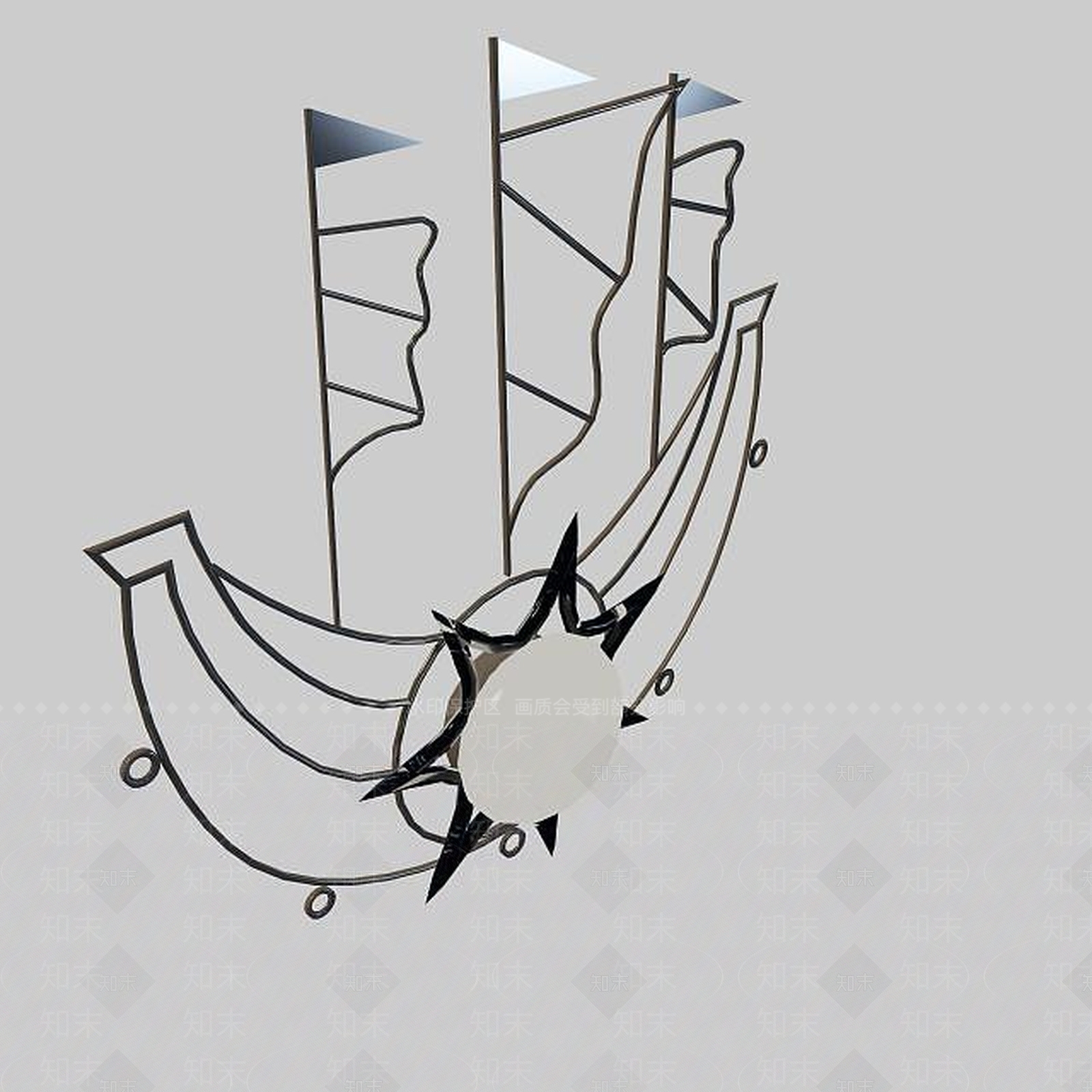 现代铁艺壁灯3D模型下载【ID:1195487981】