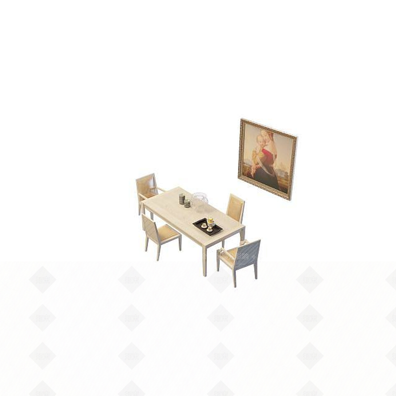 现代家用餐桌椅3D模型下载【ID:1195488654】