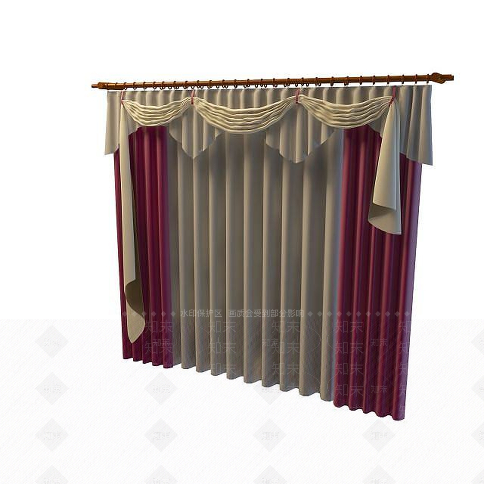 现代风格百折帘3D模型下载【ID:1195488881】