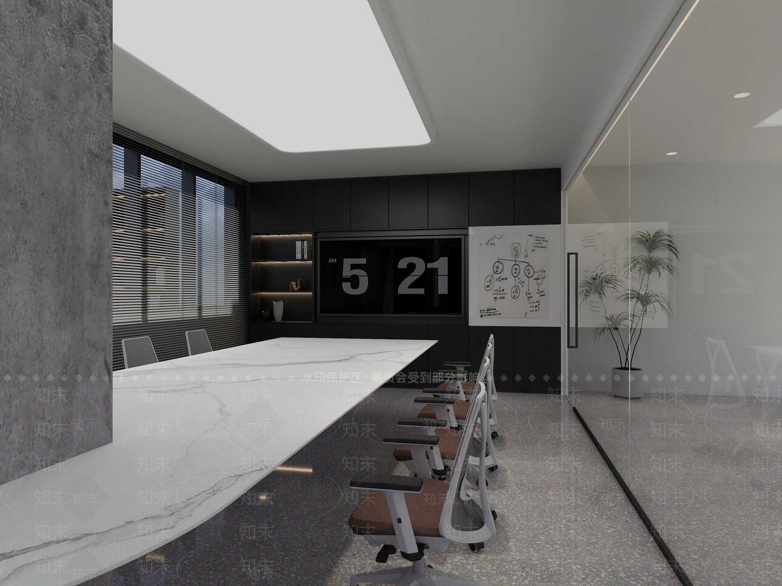 现代会议室3D模型下载【ID:1195489320】