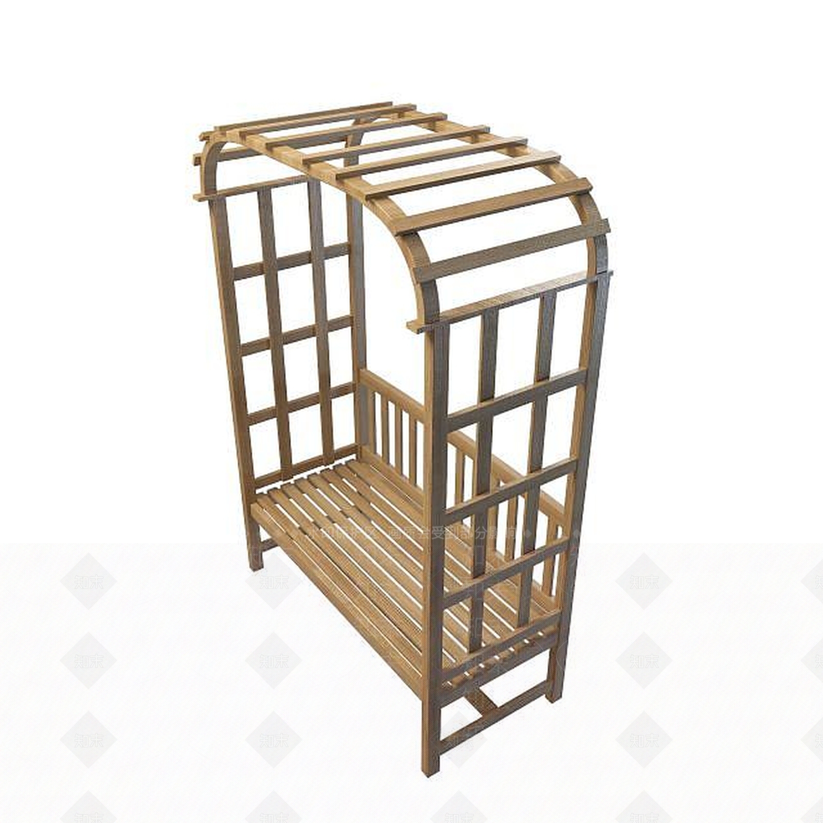 现代园林长椅3D模型下载【ID:1195489679】