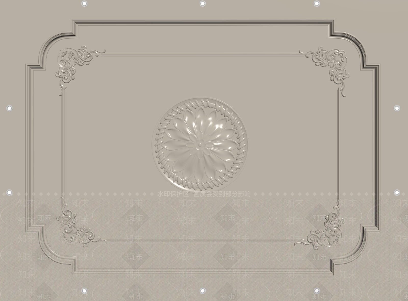 法式欧式吊顶SU模型下载【ID:1195490239】