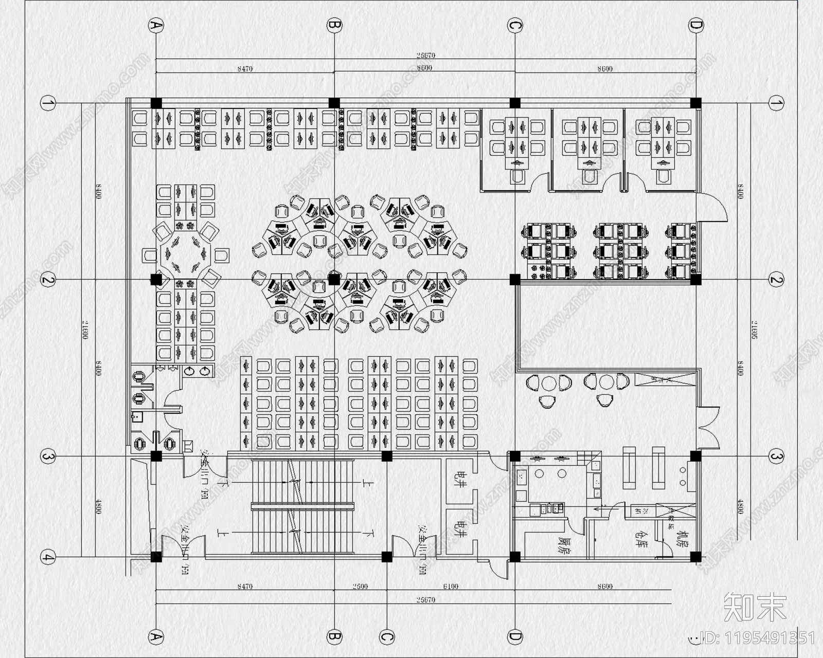 现代网吧cad施工图下载【ID:1195491351】