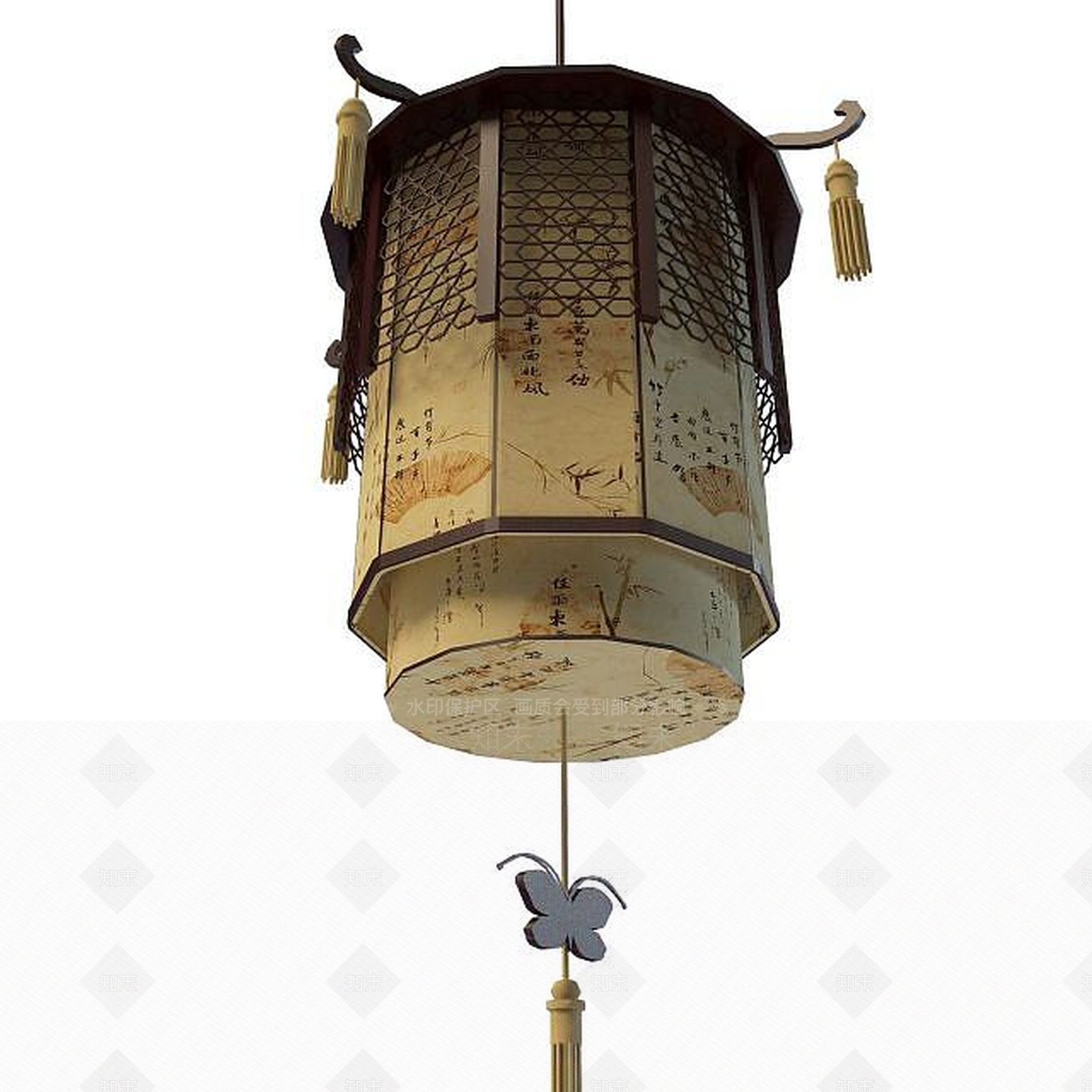 现代古典灯笼3D模型下载【ID:1195490569】