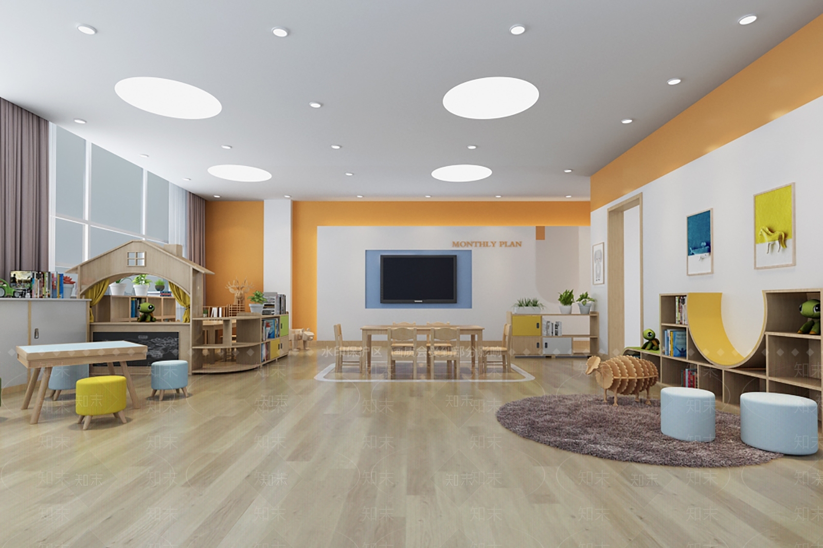 现代幼儿园3D模型下载【ID:1195491827】