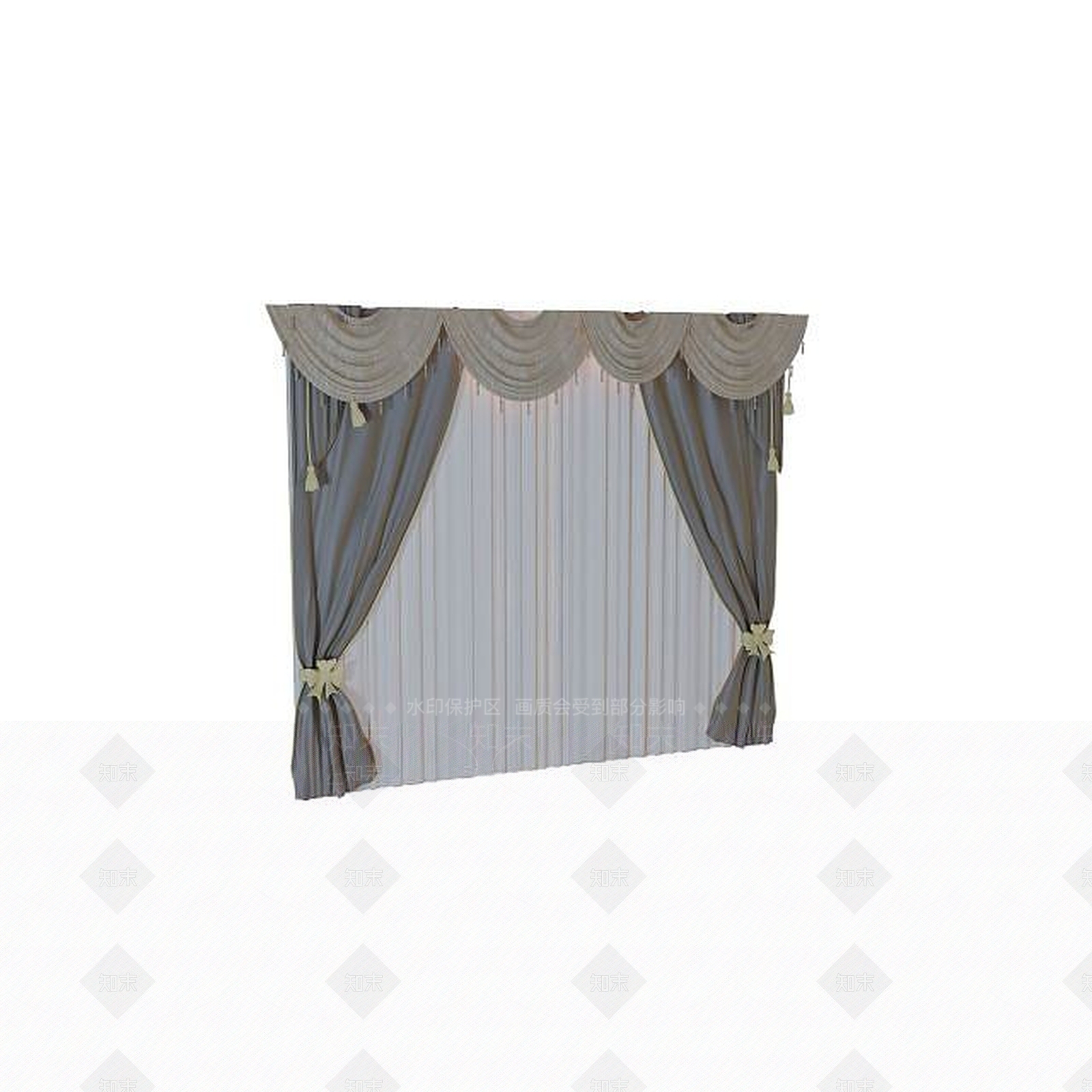 欧式古典欧式客厅窗帘3D模型下载【ID:1195492071】