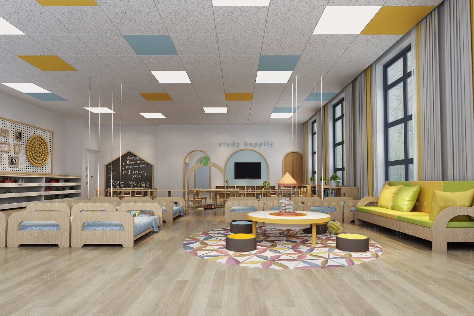 现代幼儿园3D模型下载【ID:1195494690】