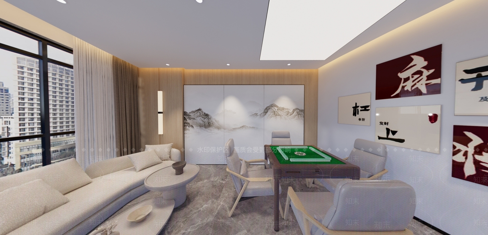 现代简约棋牌室SU模型下载【ID:1195496757】