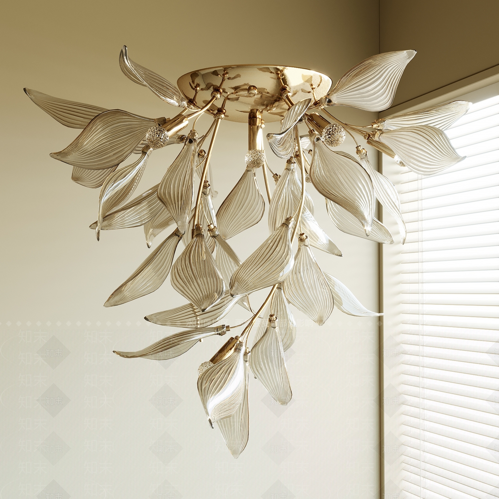 现代中古水晶吊灯3D模型下载【ID:1195498066】