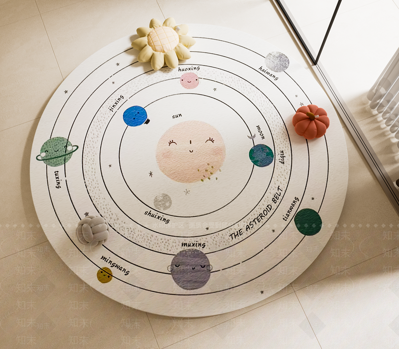 现代新中式儿童地毯3D模型下载【ID:1195498565】