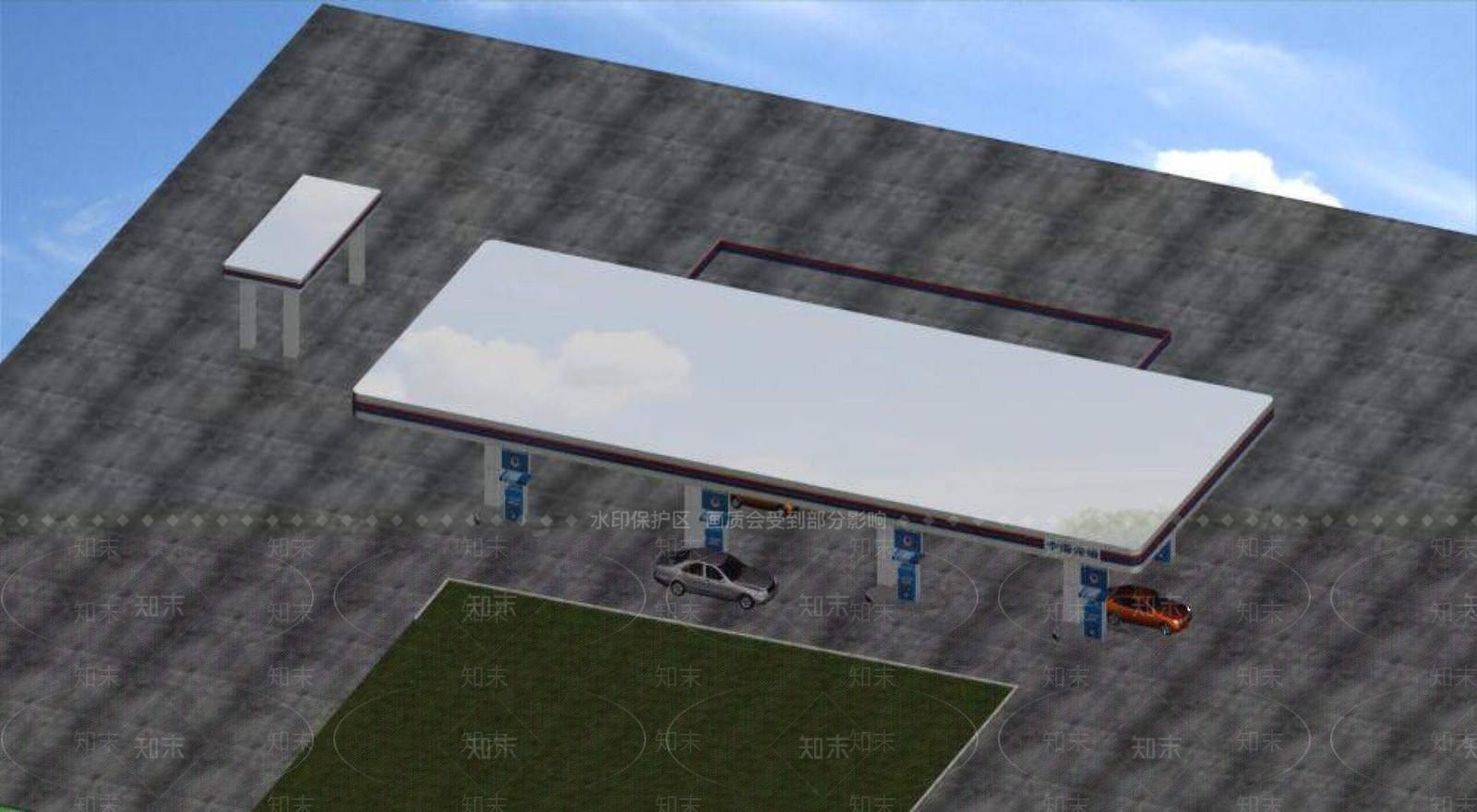 现代车站外观3D模型下载【ID:1195507528】