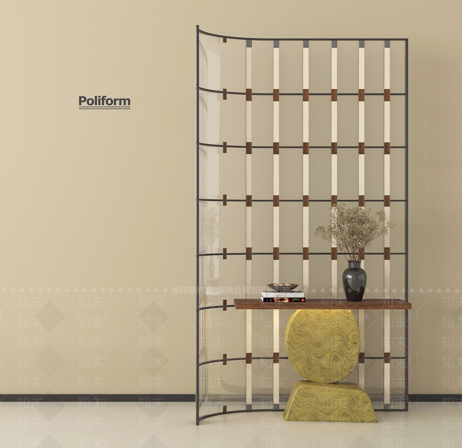 现代隔断SU模型下载【ID:1195508078】