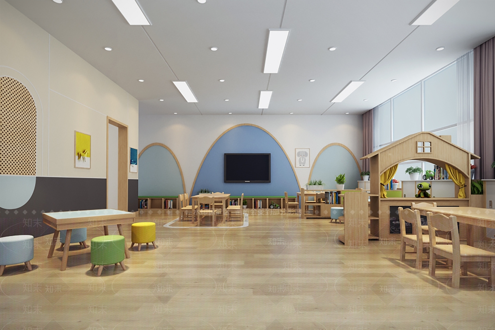 现代幼儿园3D模型下载【ID:1195509163】
